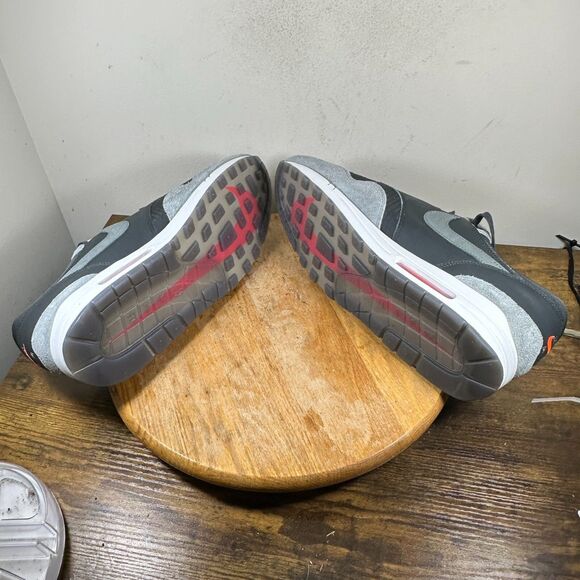 Nike Air Max 1 Premium Smoke Grey Flash Crimson Shoe Men's Size 14 HJ9292-070 - Picture 7 of 8